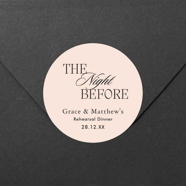 Sticker Rond La Nuit Avant Le Dîner De Répétition Noir Rose Fav (Créateur téléchargé)