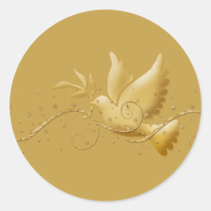 Sticker Rond La paix de Noël élégante chic