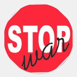 Sticker Rond La paix et la guerre