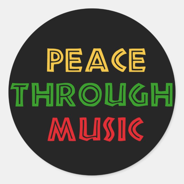Sticker Rond La paix par la musique (Devant)