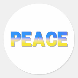 Sticker Rond La PAIX reste avec l'Ukraine Liberté pour l'Ukrain