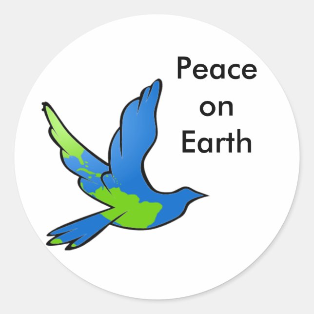 Sticker Rond La Paix Sur Terre (Devant)