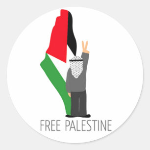Sticker Rond La Palestine libre avec la droite du retour
