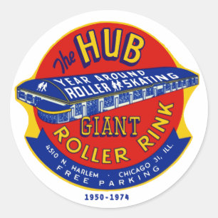 Sticker Rond La patinoire Hub Roller Chicago / Norridge Illinoi