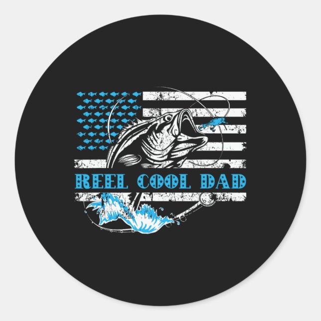 Sticker Rond La Pêche Pour La Fête des pères (Devant)