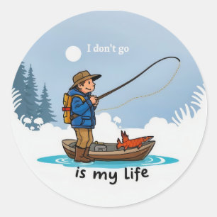 Sticker Rond La pêche : un mode de vie