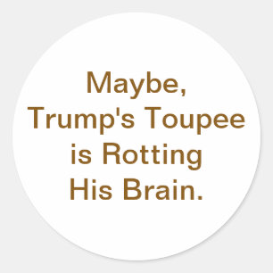 Sticker Rond La Perruque de Trump Gangrène Cerveau Hankamer Art