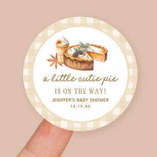 Sticker Rond La Petite Cutie Pie citrouille Est Sur Le Chemin B
