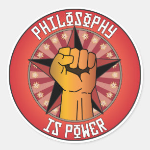 Sticker Rond La philosophie est le pouvoir
