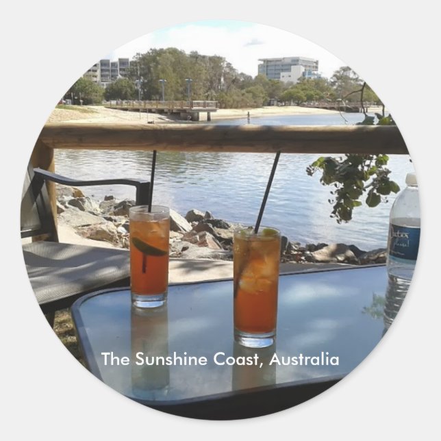 Sticker Rond La photo de Sunshine Coast Australia (Devant)