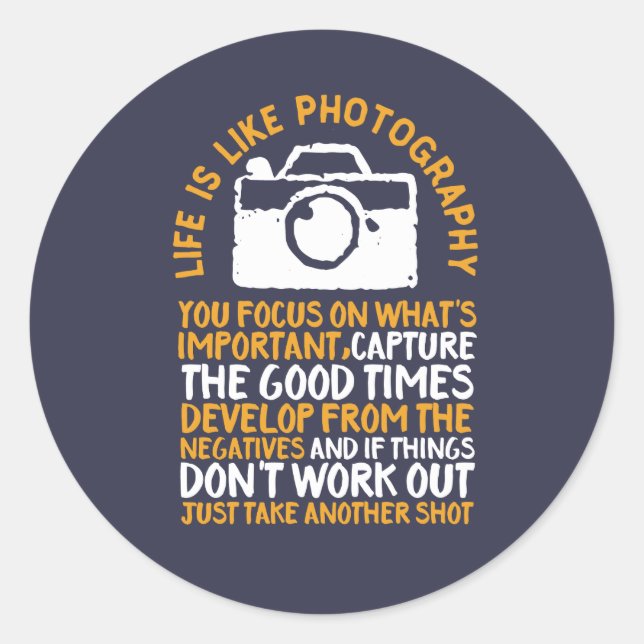 Sticker Rond La photographie motivationnelle se concentre sur c (Devant)