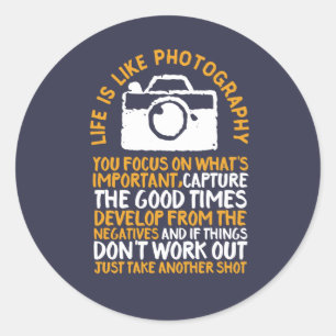 Sticker Rond La photographie motivationnelle se concentre sur c
