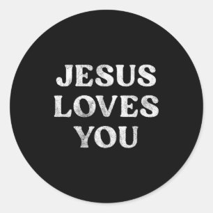 Sticker Rond La phrase Jésus t'aime sur un