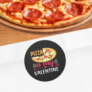 Sticker Rond La Pizza Est Ma Saint Valentin Amusante