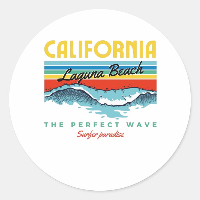 Sticker Rond La plage de Laguna (Devant)