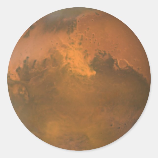 Sticker Rond La planète rouge Mars (Devant)