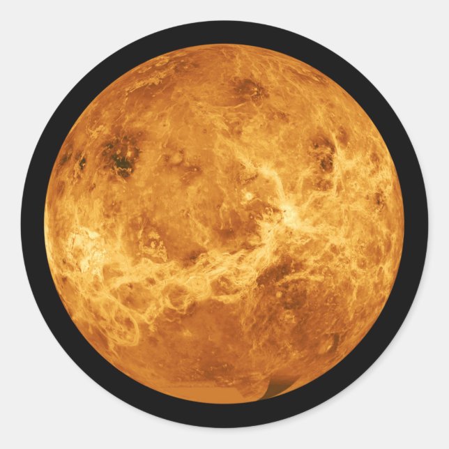 Sticker Rond La planète Vénus de l'espace extra-atmosphérique (Devant)