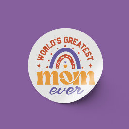 Sticker Rond La plus grande maman du monde de Retro jamais mign