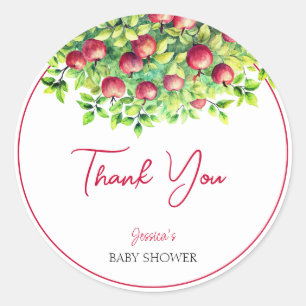 Sticker Rond La pomme de notre Baby shower d'action de grâces o