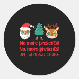 Sticker Rond La ponctuation sauve Noël Professeur de lecture El