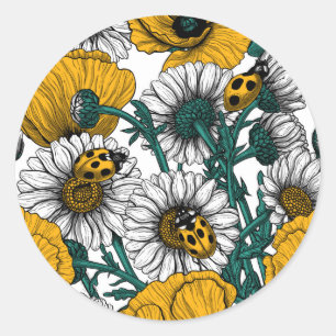Sticker Rond La prairie en jaune