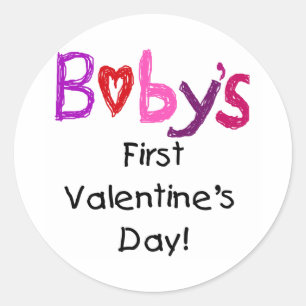 Sticker Rond La première Saint-Valentin du bébé