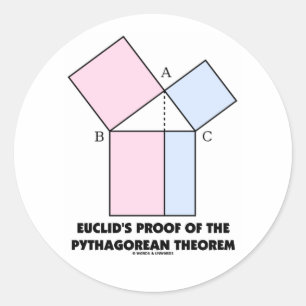 Sticker Rond La preuve d'Euclid du théorème pythagorien