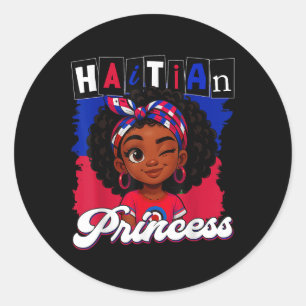 Sticker Rond La princesse haïtienne Ayiti Pride Haïti Flag Day