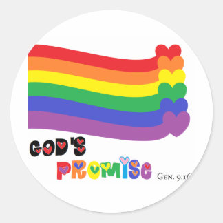 Sticker Rond La promesse de Dieu Arc-en-ciel