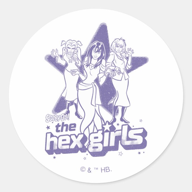 Sticker Rond La puissance étoilée des filles hexagonales (Devant)