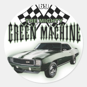 Sticker Rond La puissante machine verte