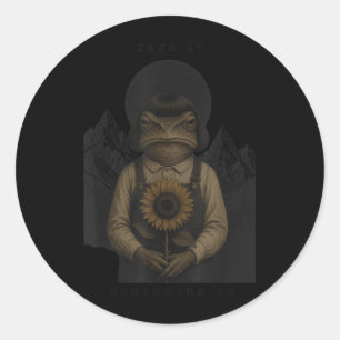 Sticker Rond La rage de grenouille me consume Mème sarcastique