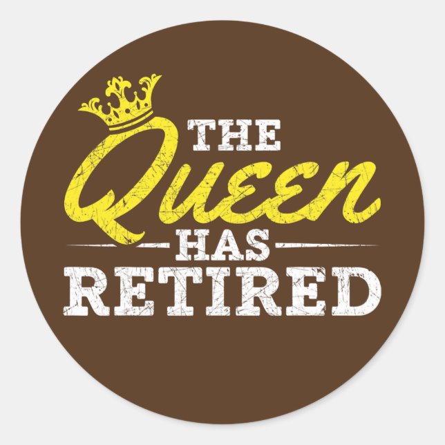 Sticker Rond La Reine A Retraité Grand-Mère (Devant)