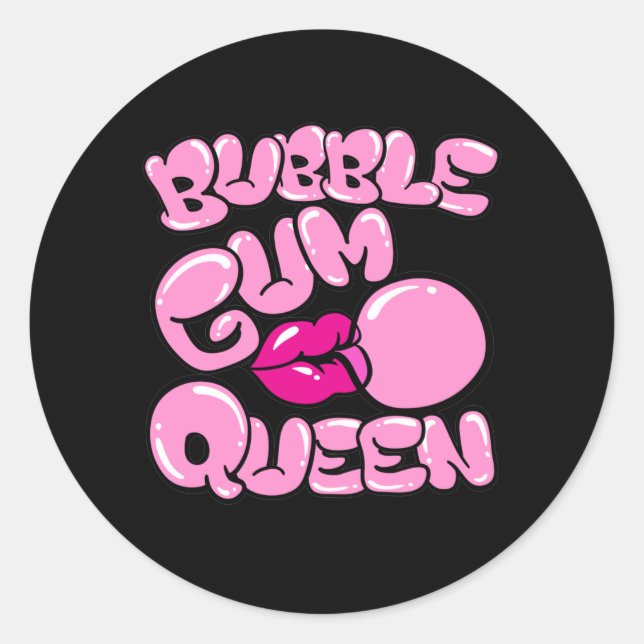 Sticker Rond La reine de la gomme (Devant)