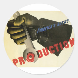 Sticker Rond La réponse de l'Amérique ! Production