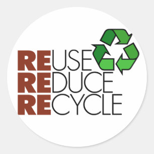 Sticker Rond La réutilisation réduisent réutilisent des