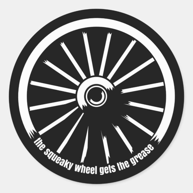 Sticker Rond La roue grasse obtient la graisse (Devant)
