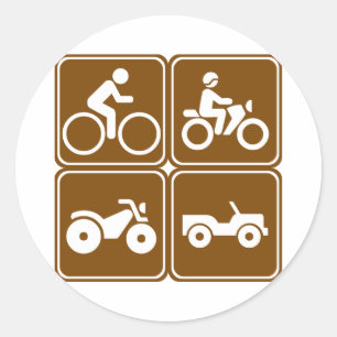 Sticker Rond La route tous terrains signe (la collection)