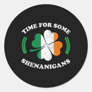 Sticker Rond La Saint-Patrick, c'est l'heure de quelques bêtise