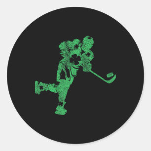 Sticker Rond La Saint-Patrick Hockey Garçons Irlandais Saint-Pa