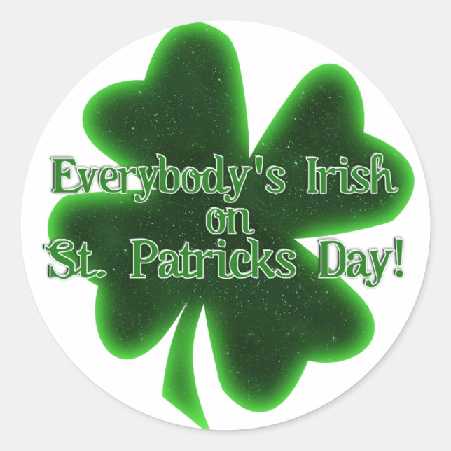 Sticker Rond La Saint Patrick irlandaise de tous (Devant)