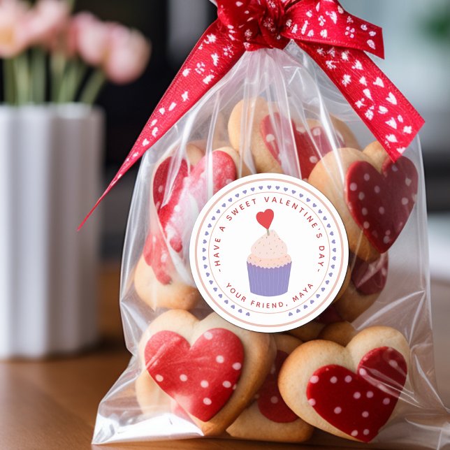 Sticker Rond La Saint Valentin (Sweet Valentine's Favor Classic Round Sticker)