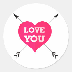 Sticker Rond La Saint Valentin de l'Amour