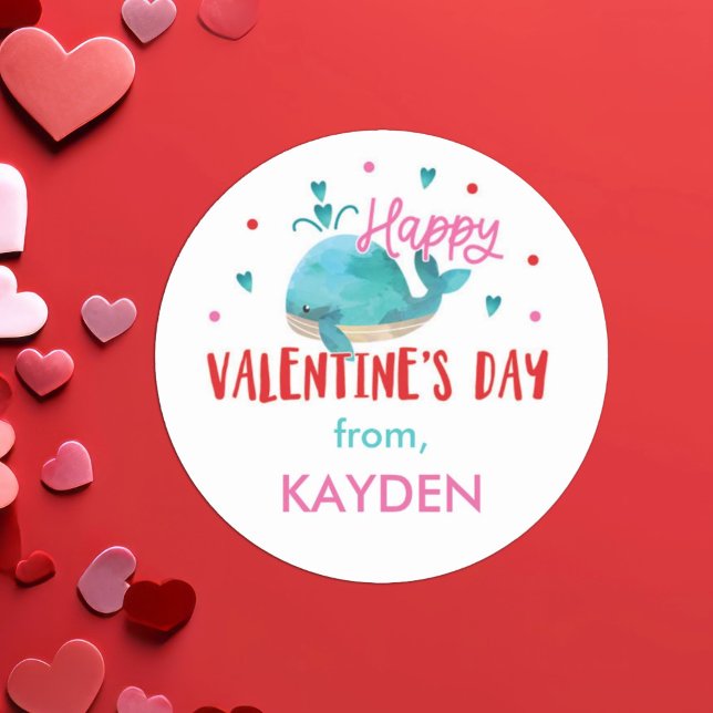 Sticker Rond La Saint-Valentin, un traitement personnalisé de b (Créateur téléchargé)