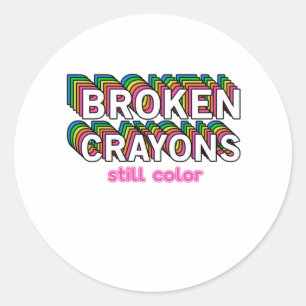 Sticker Rond La santé mentale des crayons brisés