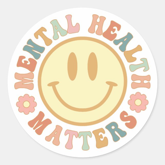 Sticker Rond La santé mentale, L'anxiété, La santé mentale mign (Devant)