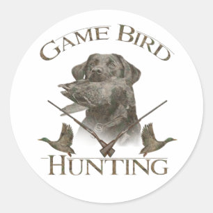 Sticker Rond La sauvagine, La chasse aux oiseaux de jeu T-shirt