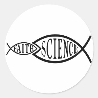 Sticker Rond La science l'emporte sur la foi Poisson