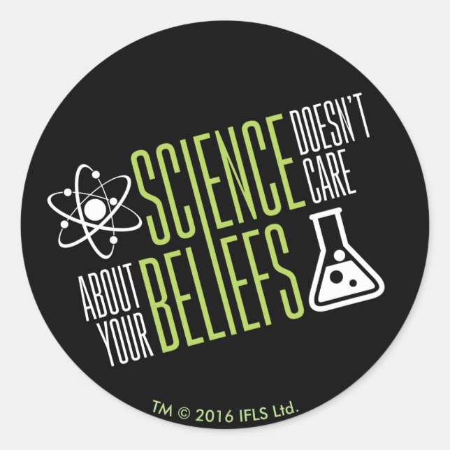 Sticker Rond La science ne s'intéresse pas (Devant)