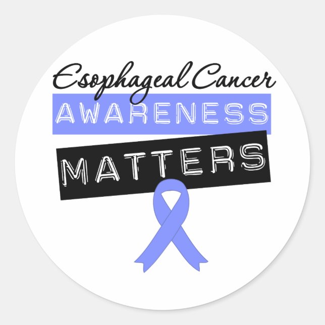 Sticker Rond La sensibilisation au cancer de l'oesophage compte (Devant)